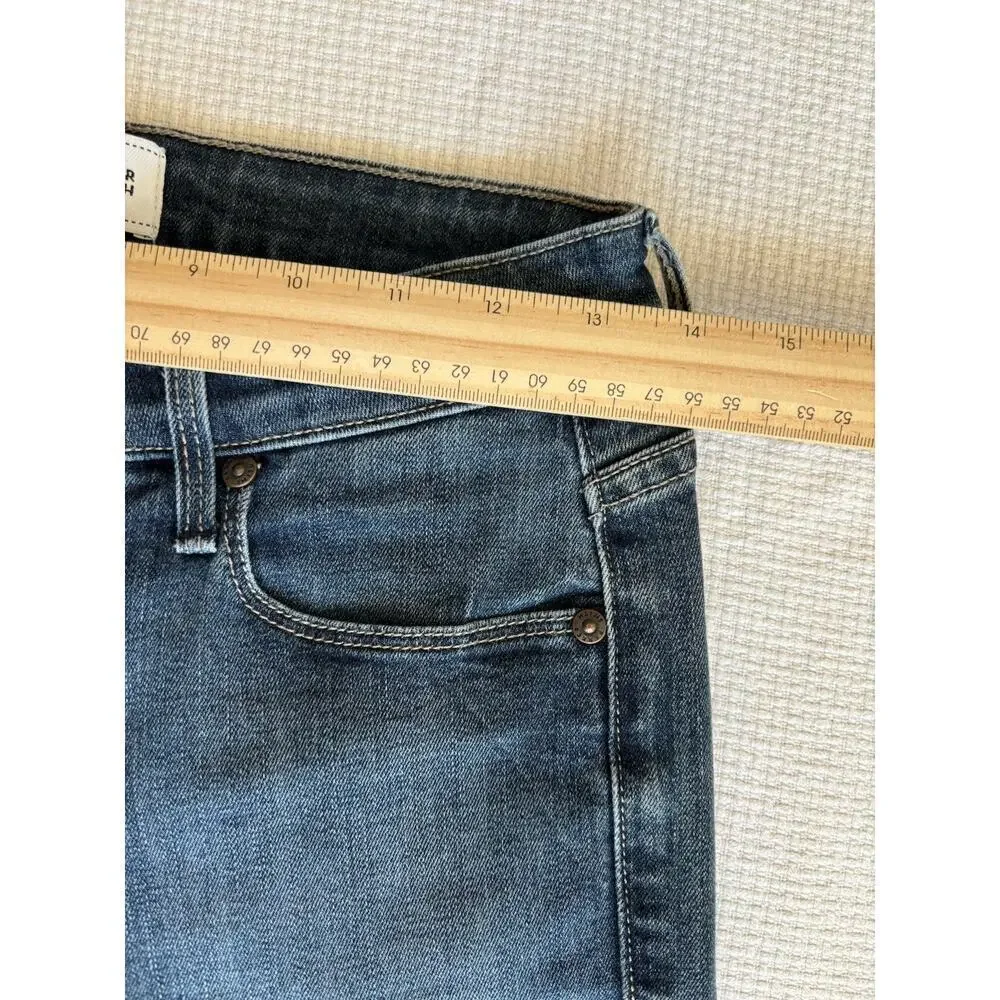 Parker Smith Jeans Women 25 Dark Wash Raw Hem Cropped Straight Leg Preppy Staple